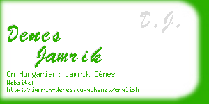 denes jamrik business card