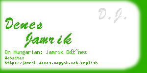 denes jamrik business card